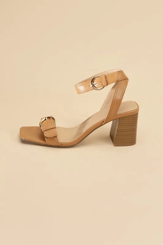 Treaty-S Open Toe Buckle Heeled Sandals