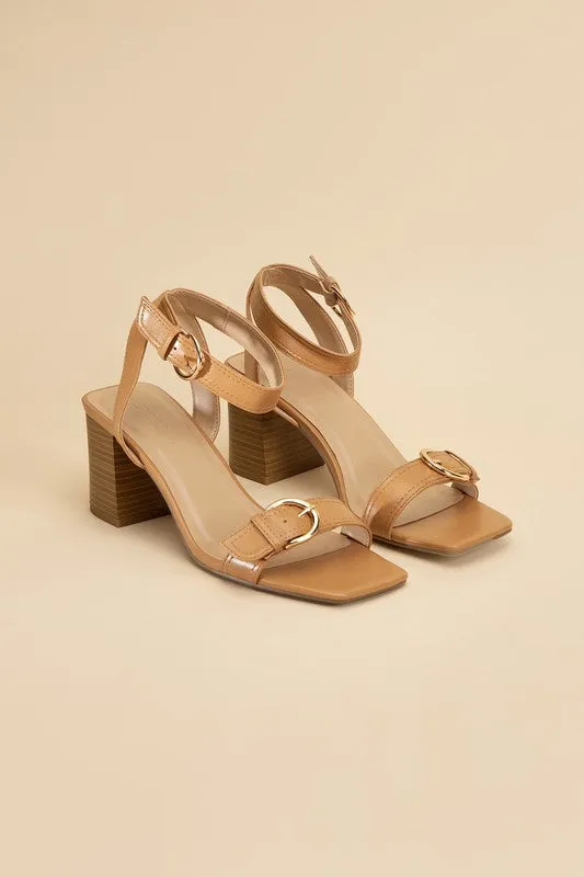 Treaty-S Open Toe Buckle Heeled Sandals