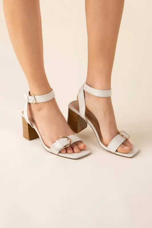 Treaty-S Open Toe Buckle Heeled Sandals