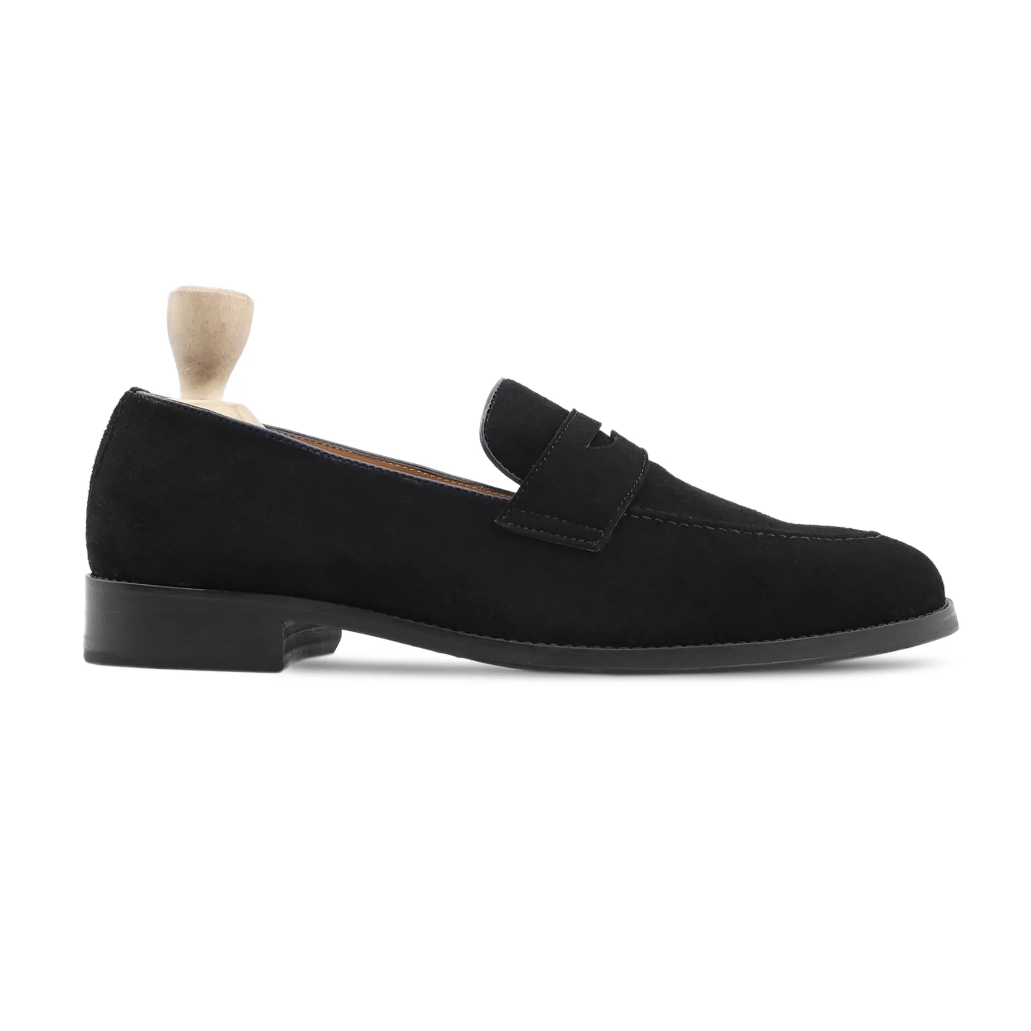 Trzic - Men's Black Kid Suede Loafer