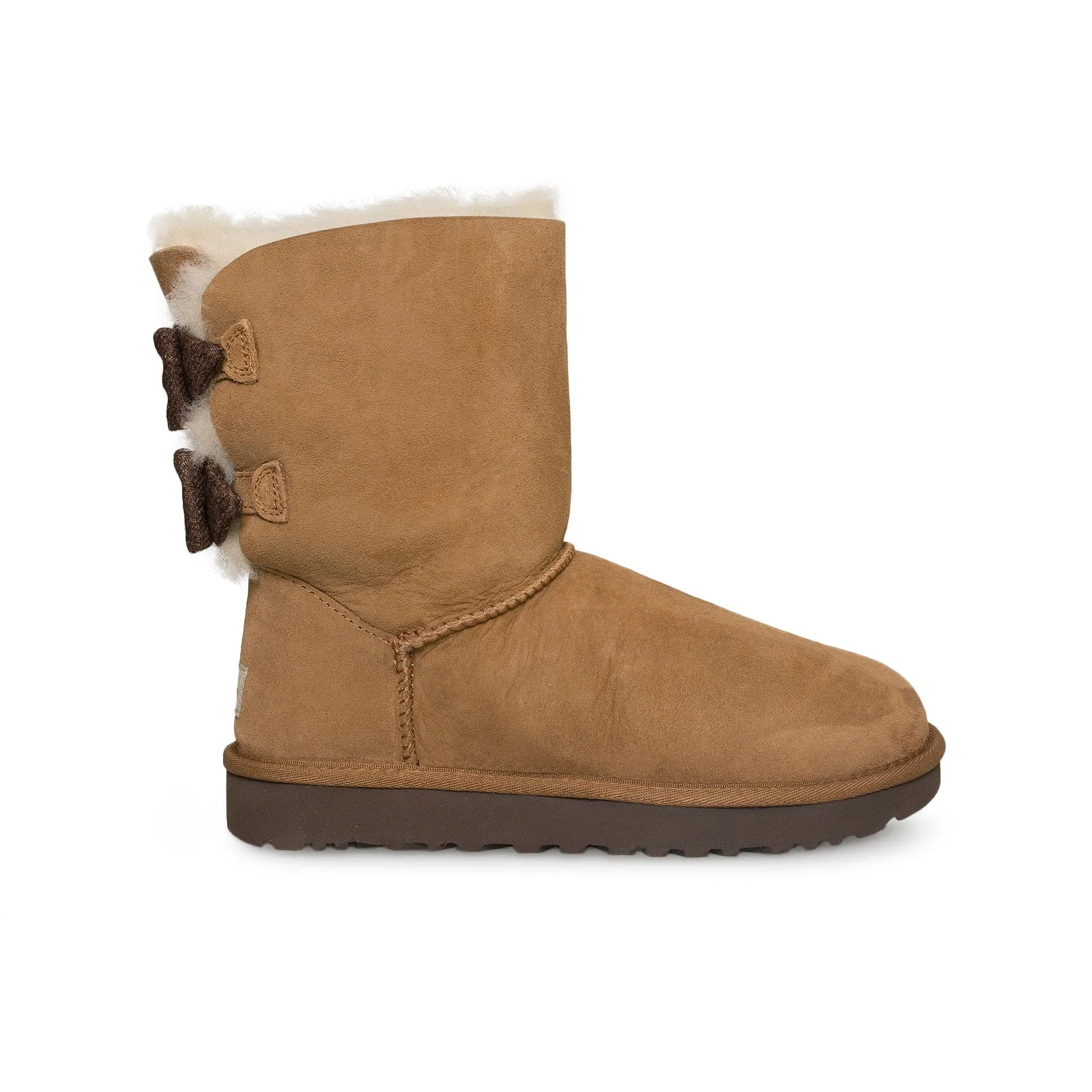 UGG Short Brigette Bow Chestnut Boots