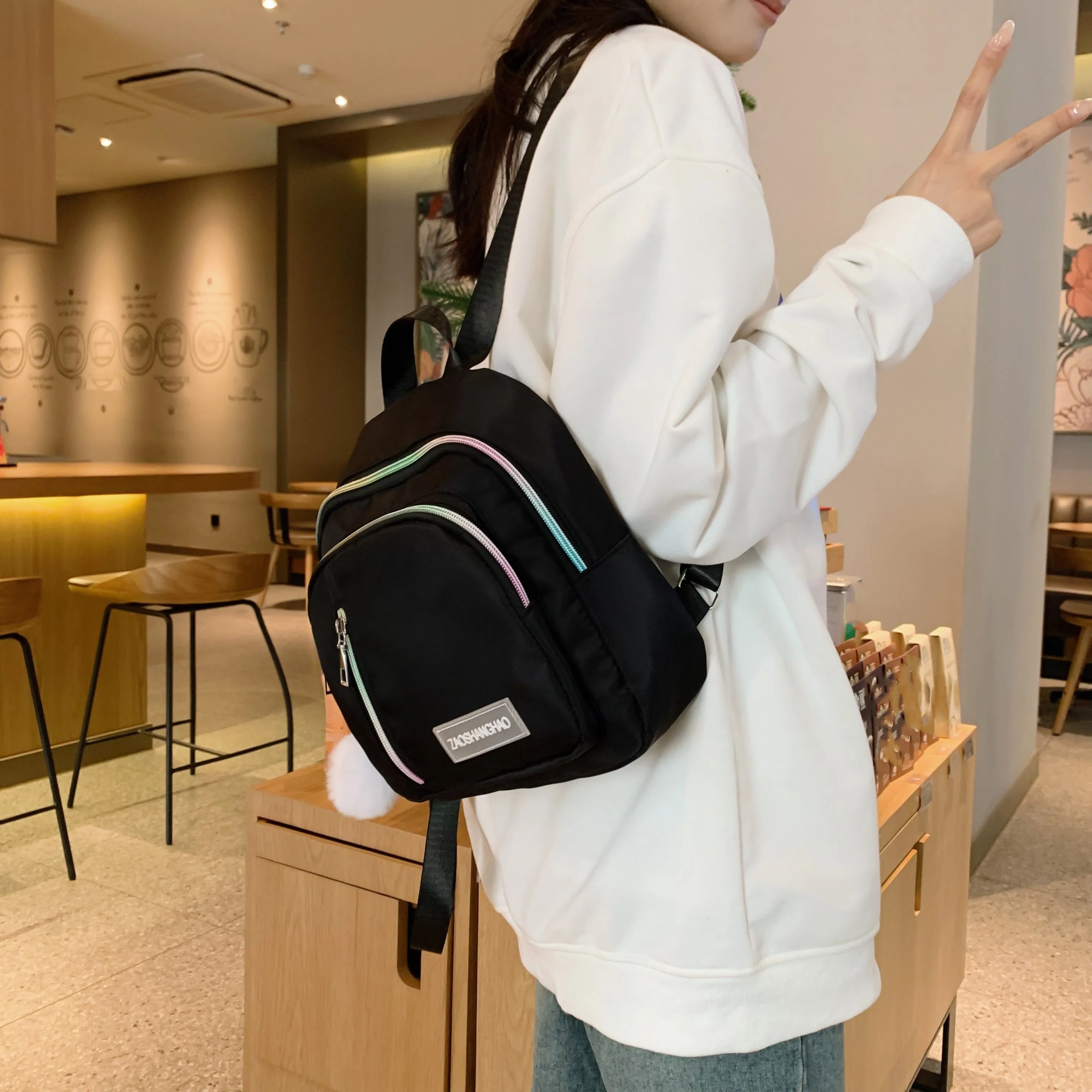 Versatile Nylon Backpack: Lightweight, Durable, and Stylish - Perfect for School, Travel & Everyday Use, with Secure Zip Closure