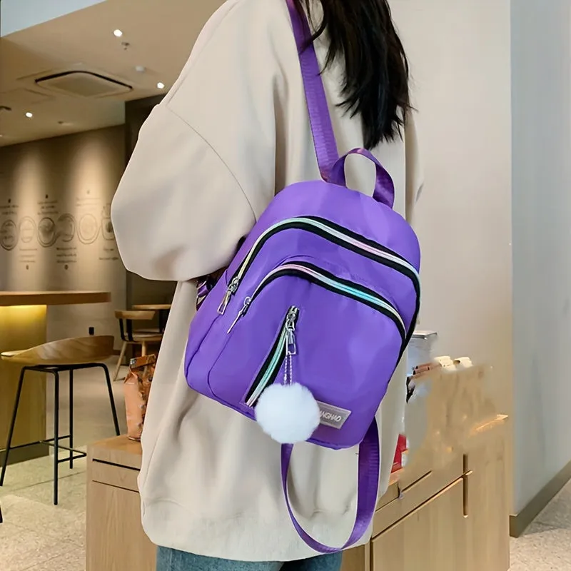 Versatile Nylon Backpack: Lightweight, Durable, and Stylish - Perfect for School, Travel & Everyday Use, with Secure Zip Closure