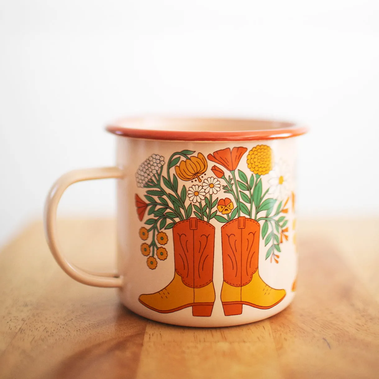 Western Bloom Enamel Mug 16oz