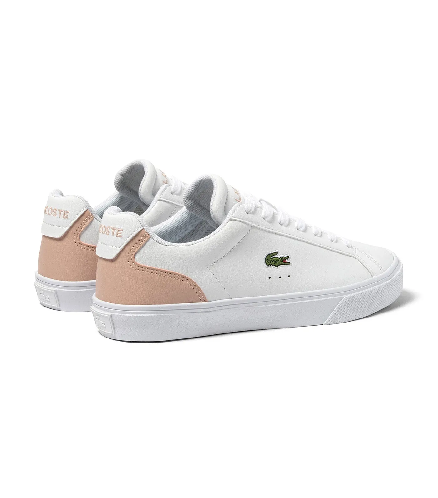 Women's Lacoste Lerond Pro Baseline Leather Trainers White/Light Pink